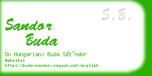 sandor buda business card